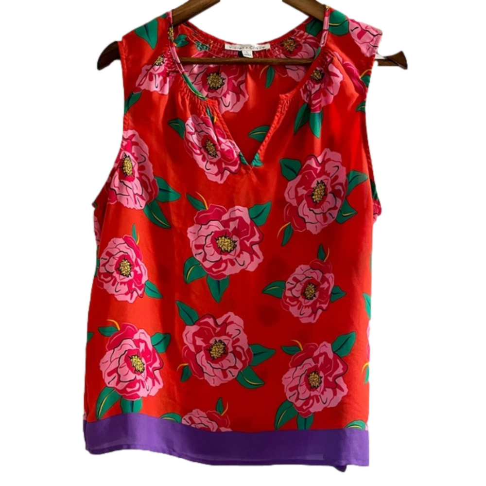 Women’s Violet + Claire Sleeveless Floral Blouse Size L